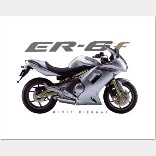 Kawasaki ER-6f 07 silver, sl Posters and Art